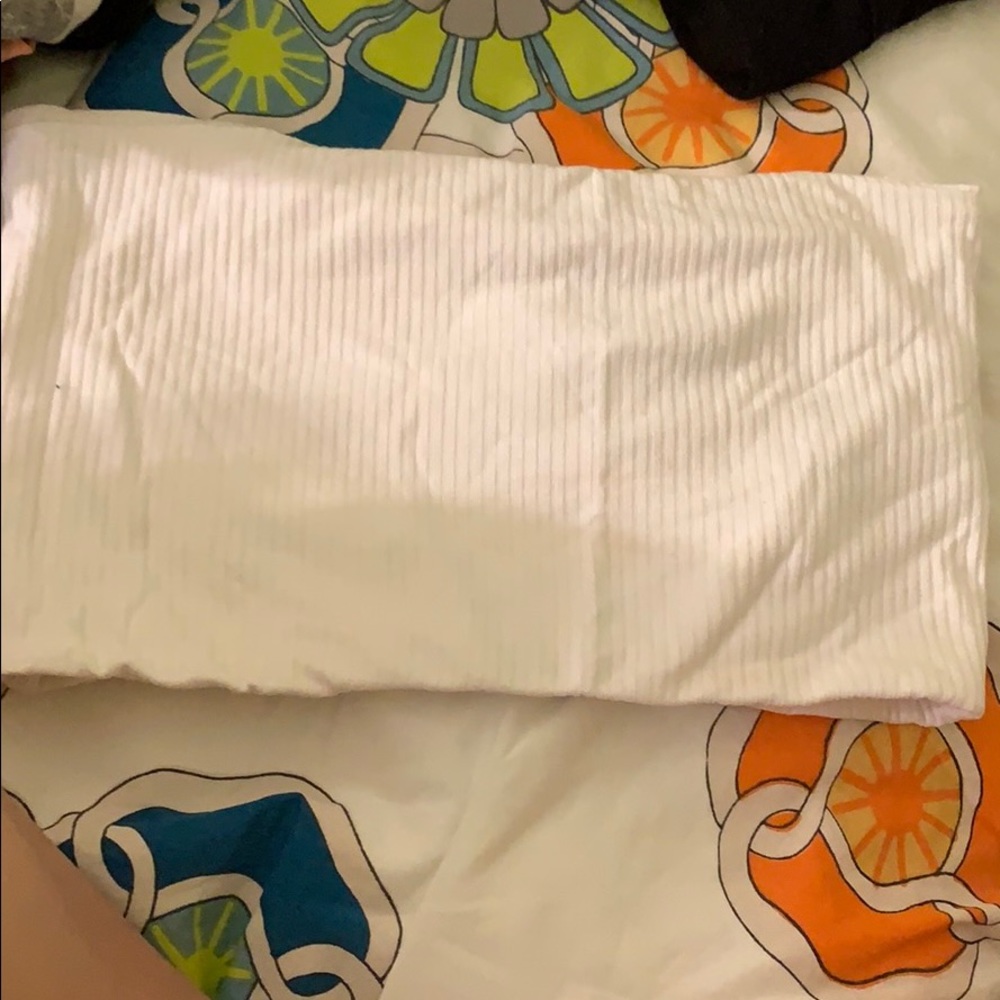 White tube top crop top